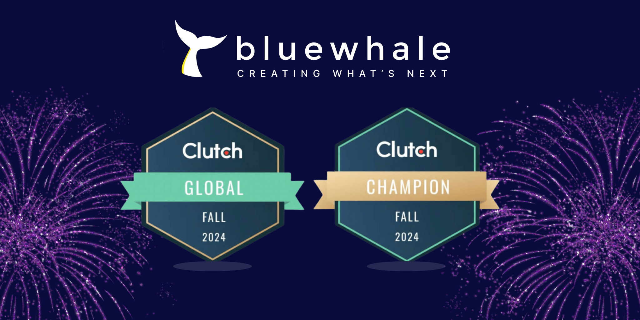 Blue Whale Apps Named 2024 Fall Clutch Global Leader & Clutch Champion Winner